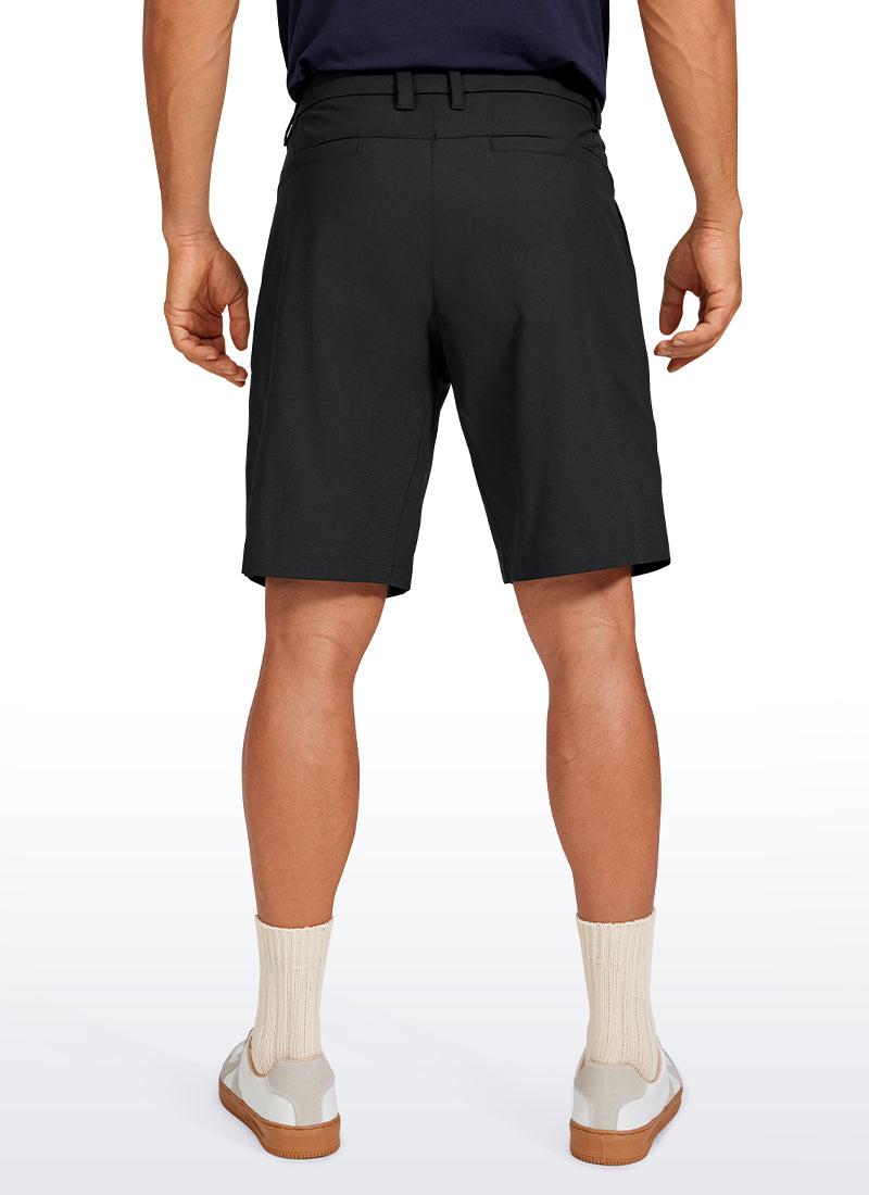 CRZ YOGA Men's Work Classic Fit All-Day Comfort Golf Shorts Pocket 9'' Black