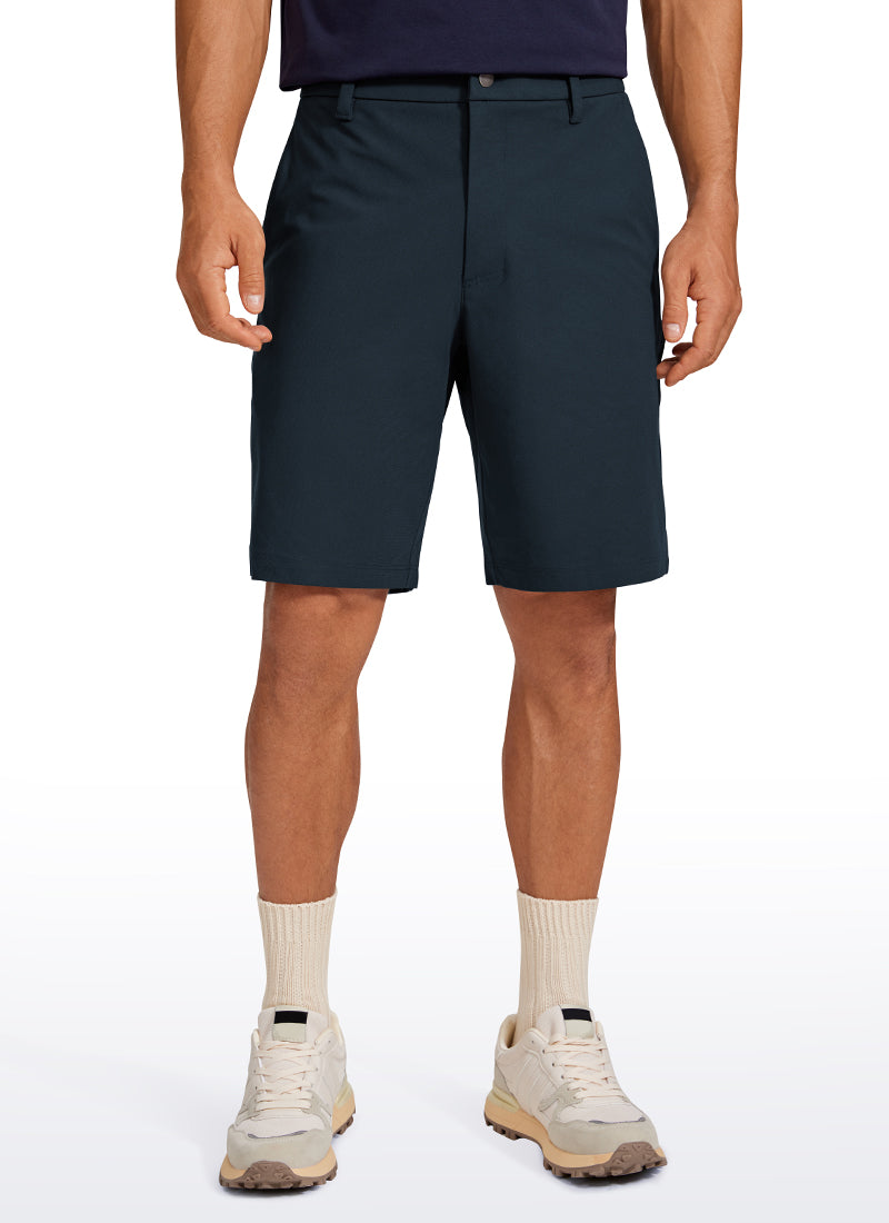 CRZ YOGA Men's Work Classic Fit All-Day Comfort Golf Shorts Pocket 9'' True Navy