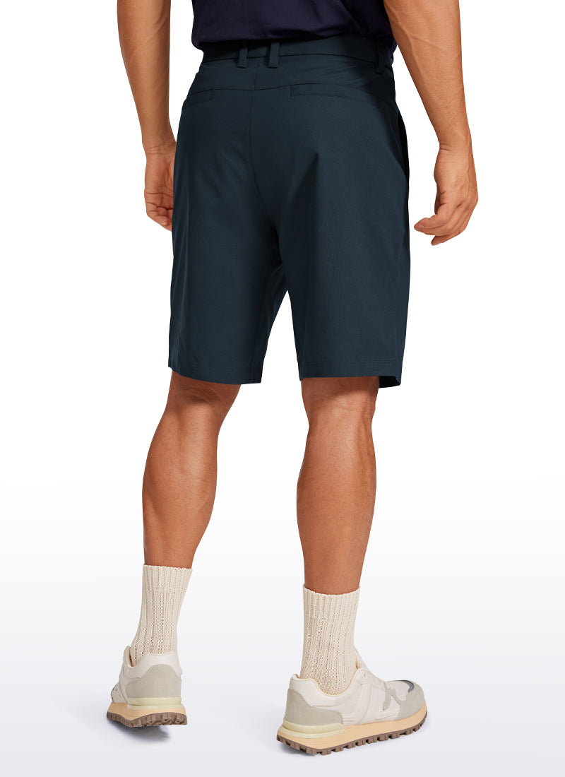 CRZ YOGA Men's Work Classic Fit All-Day Comfort Golf Shorts Pocket 9'' True Navy