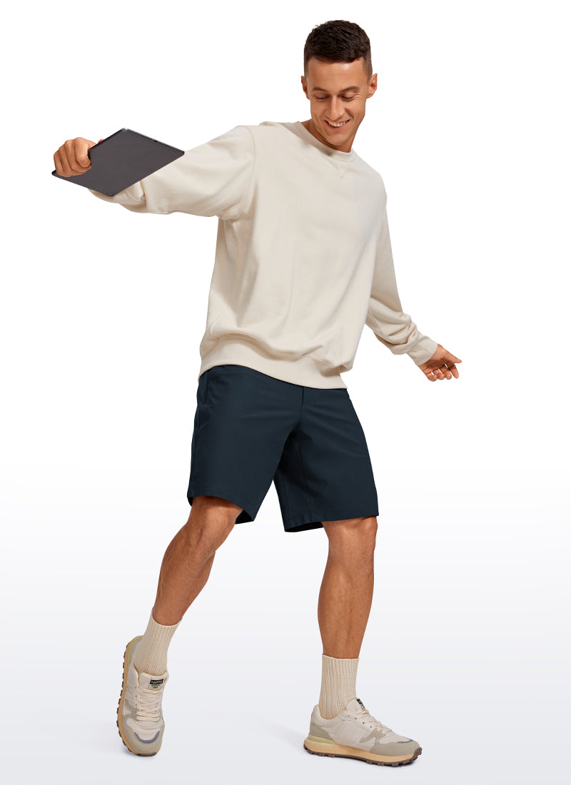 CRZ YOGA Men's Work Classic Fit All-Day Comfort Golf Shorts Pocket 9'' True Navy