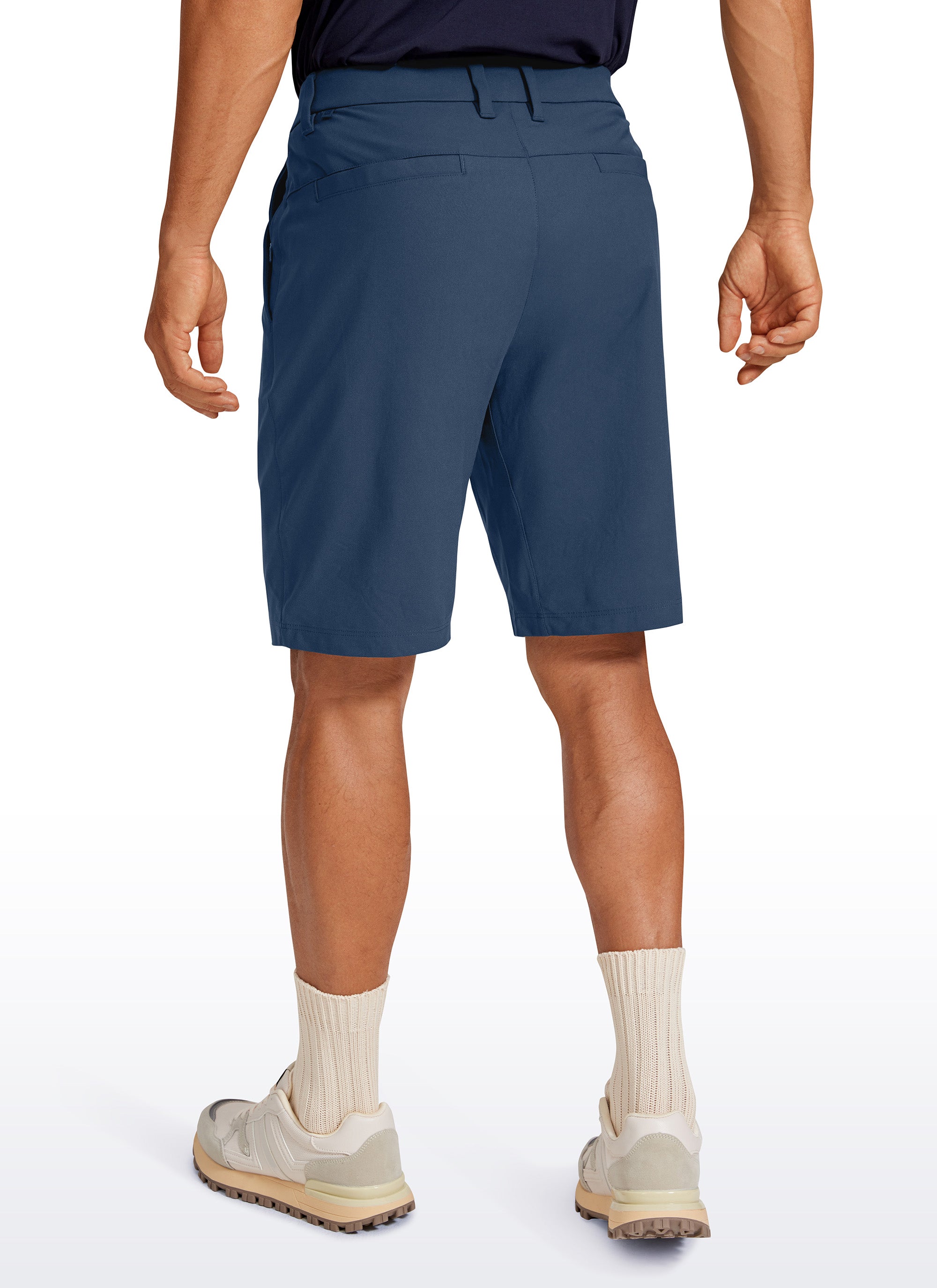 CRZ YOGA Men's Work Classic Fit All-Day Comfort Golf Shorts Pocket 9'' Electric Blue