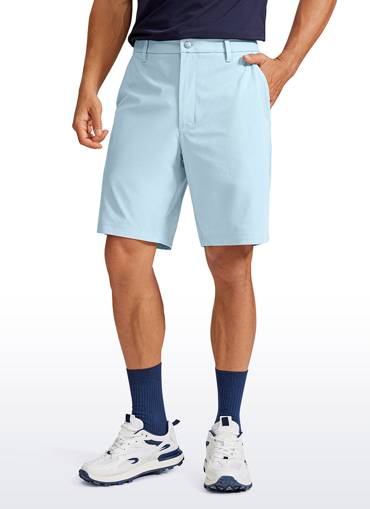 CRZ YOGA Men's Work Classic Fit All-Day Comfort Golf Shorts Pocket 9'' True Navy