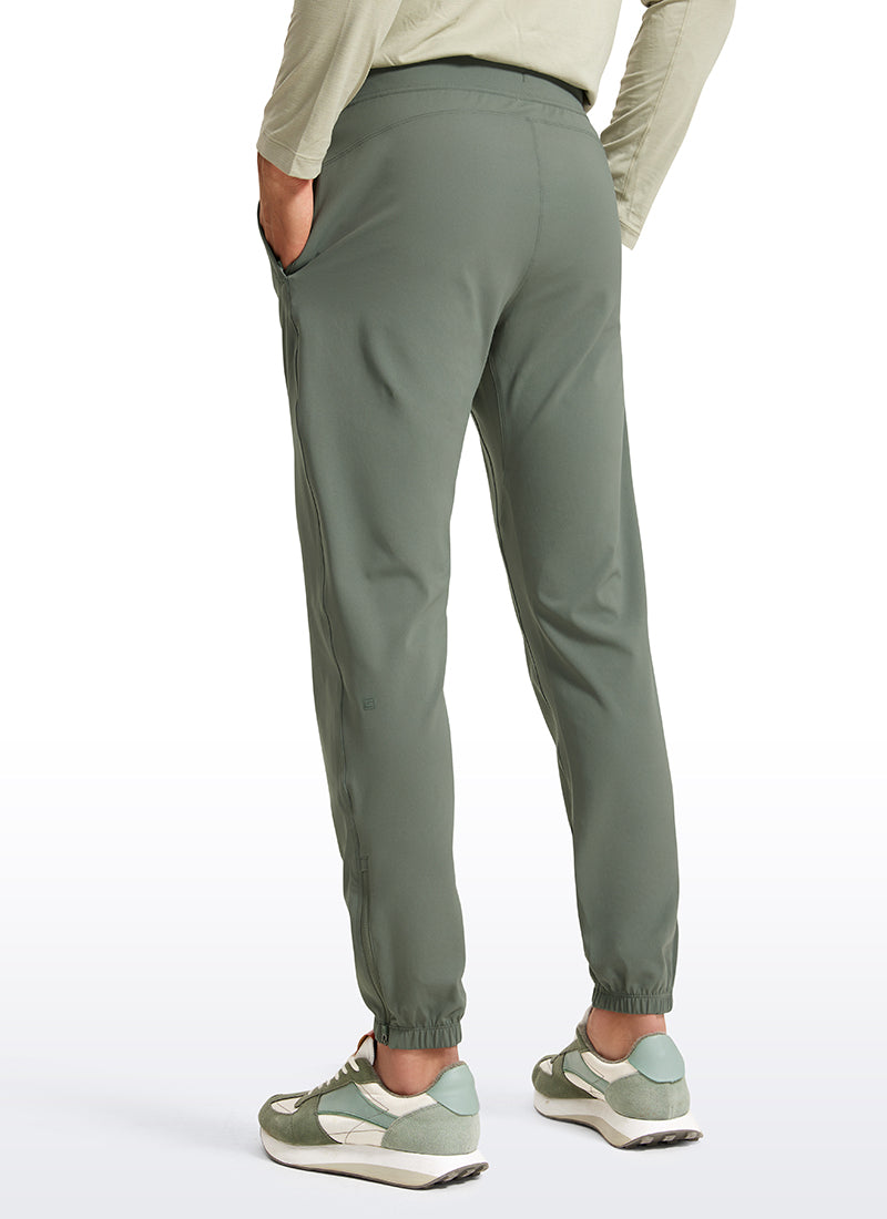 CRZ YOGA Men's Run Slim Fit On the Travel Joggers 30''- Ankle Zipper Grey Sage