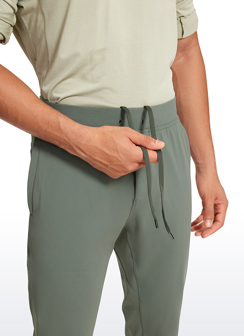 CRZ YOGA Men's Run Slim Fit On the Travel Joggers 30''- Ankle Zipper Grey Sage