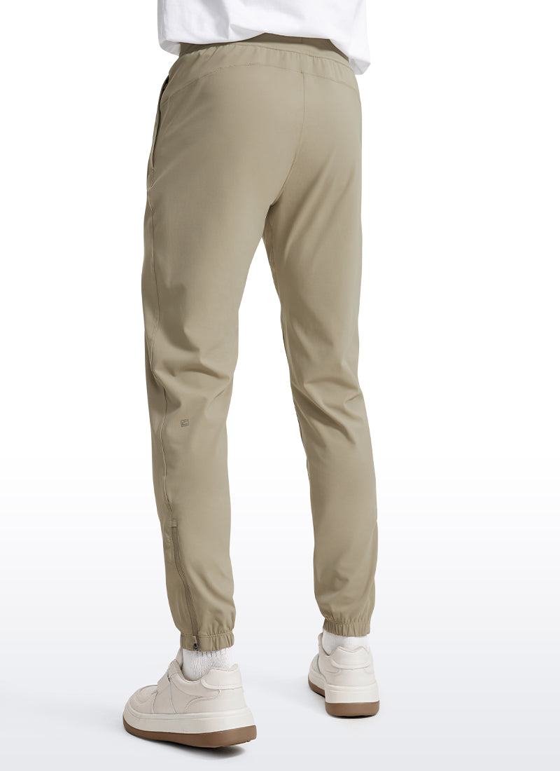 CRZ YOGA Men's Run Slim Fit On the Travel Joggers 30''- Ankle Zipper Khali Barley