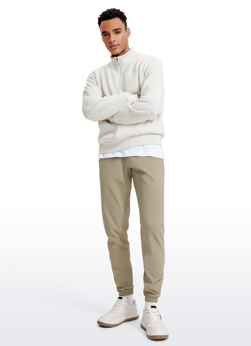 CRZ YOGA Men's Run Slim Fit On the Travel Joggers 30''- Ankle Zipper Khali Barley