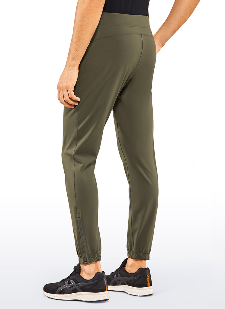 CRZ YOGA Men's Run Slim Fit On the Travel Joggers 30''- Ankle Zipper True Navy