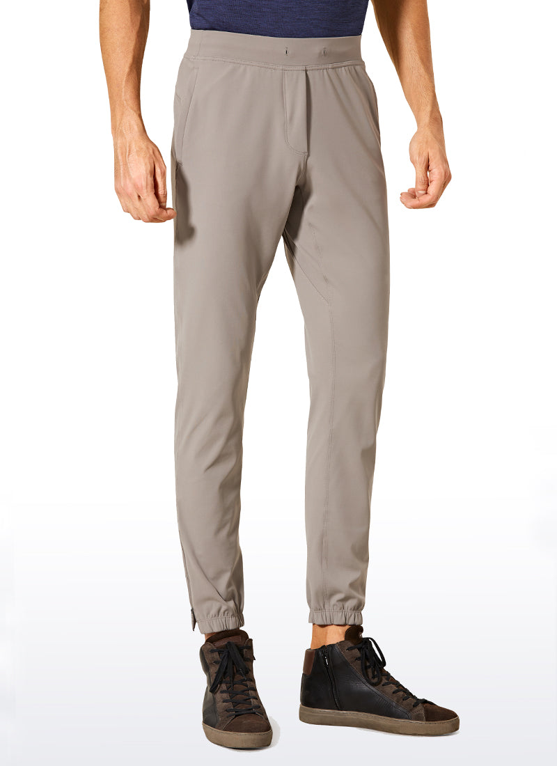 CRZ YOGA Men's Run Slim Fit On the Travel Joggers 30''- Ankle Zipper Cliff Ash