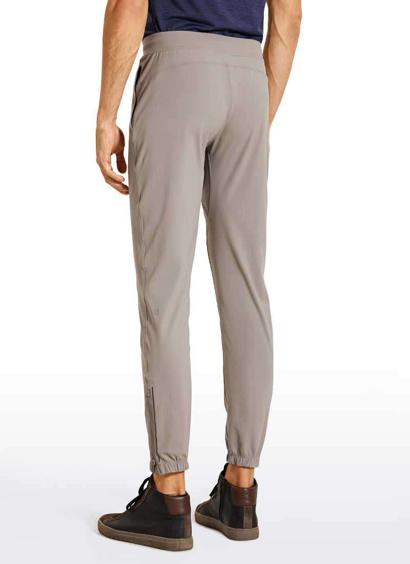 CRZ YOGA Men's Run Slim Fit On the Travel Joggers 30''- Ankle Zipper Cliff Ash