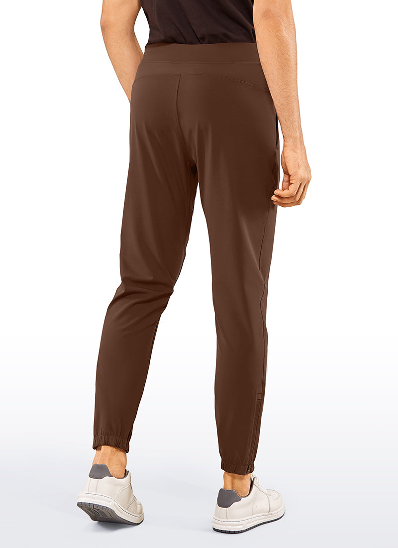 CRZ YOGA Men's Run Slim Fit On the Travel Joggers 30''- Ankle Zipper Dark Brown