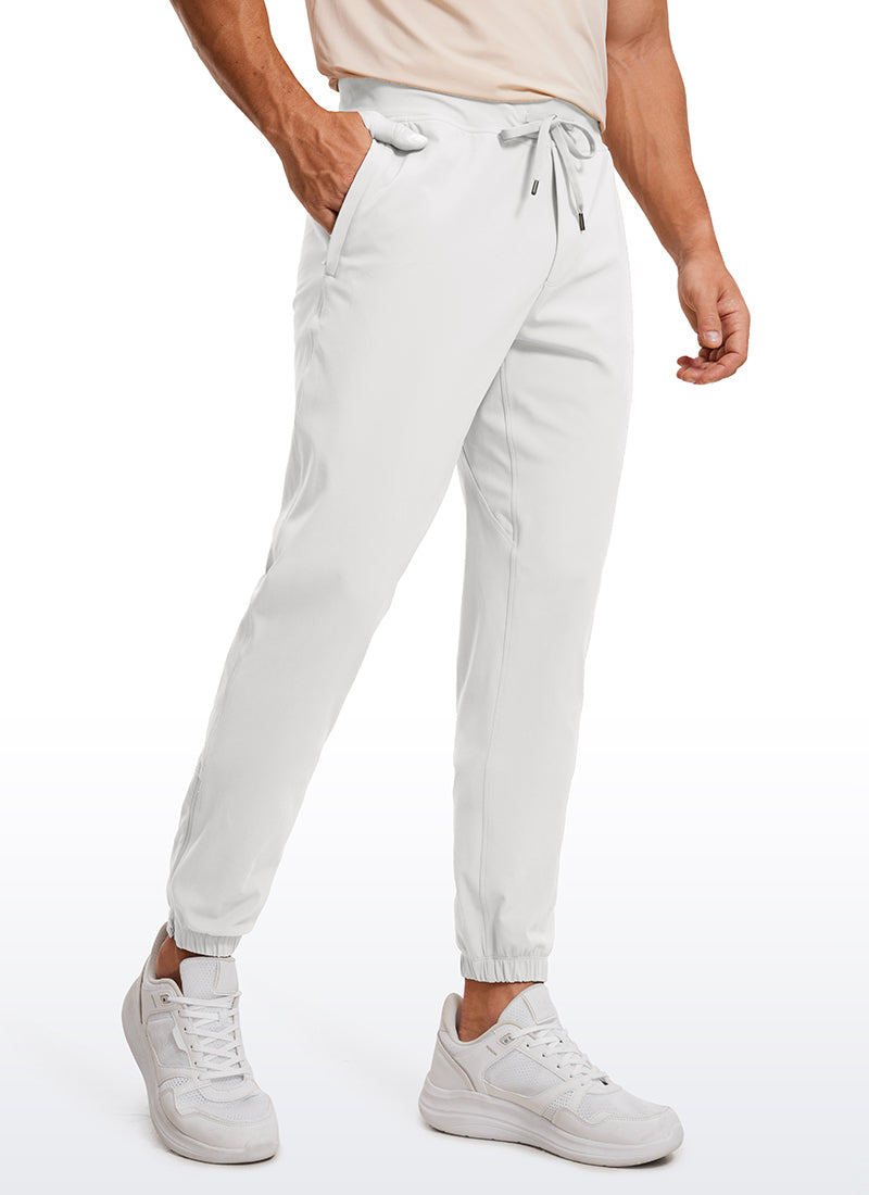 CRZ YOGA Men's Run Slim Fit On the Travel Joggers 32''- Ankle Zipper Platinum Grey