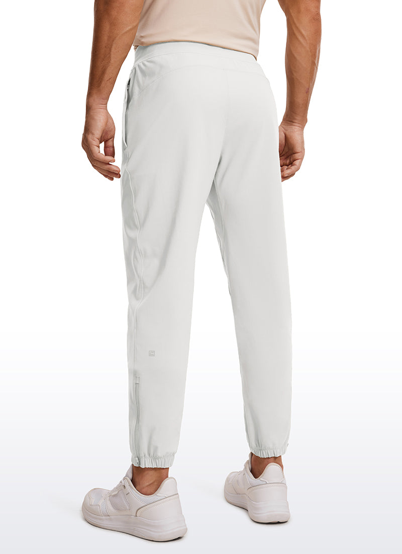 CRZ YOGA Men's Run Slim Fit On the Travel Joggers 32''- Ankle Zipper Platinum Grey