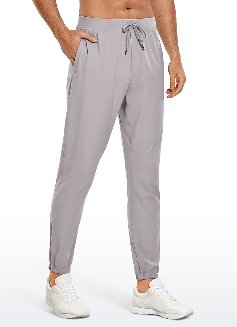 CRZ YOGA Men's Run Slim Fit On the Travel Joggers 32''- Ankle Zipper Gull Gray