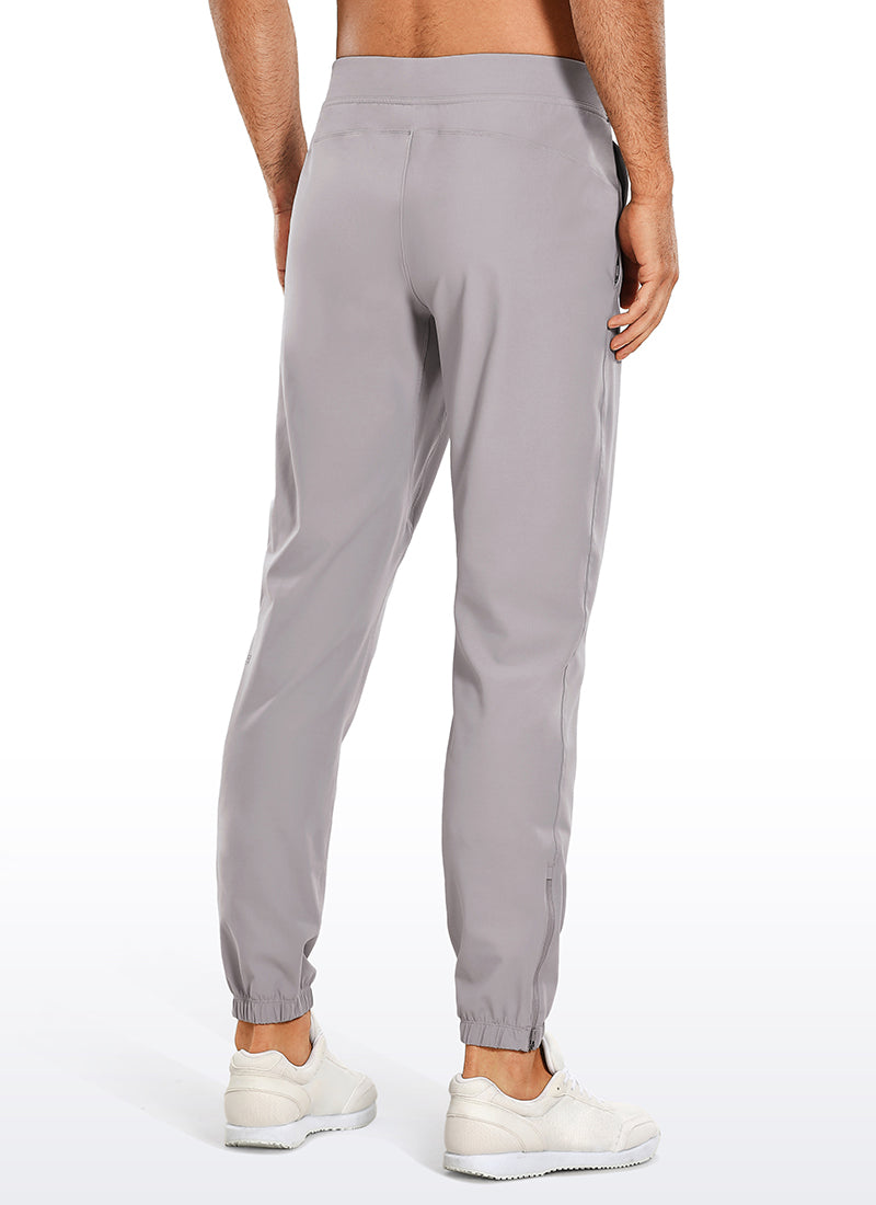 CRZ YOGA Men's Run Slim Fit On the Travel Joggers 32''- Ankle Zipper Gull Gray