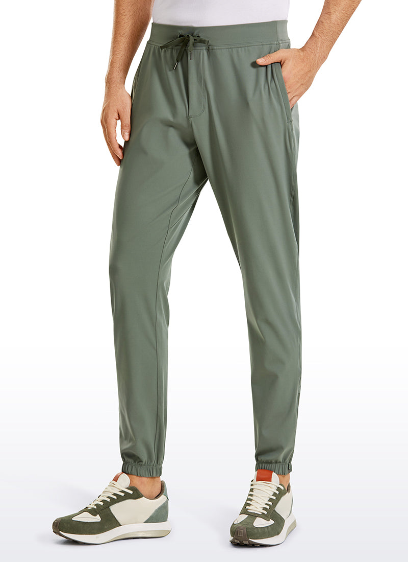 CRZ YOGA Men's Run Slim Fit On the Travel Joggers 32''- Ankle Zipper Grey Sage