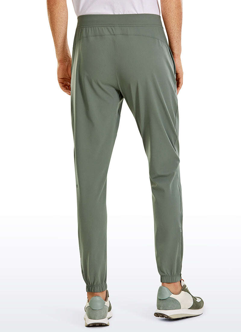 CRZ YOGA Men's Run Slim Fit On the Travel Joggers 32''- Ankle Zipper Grey Sage