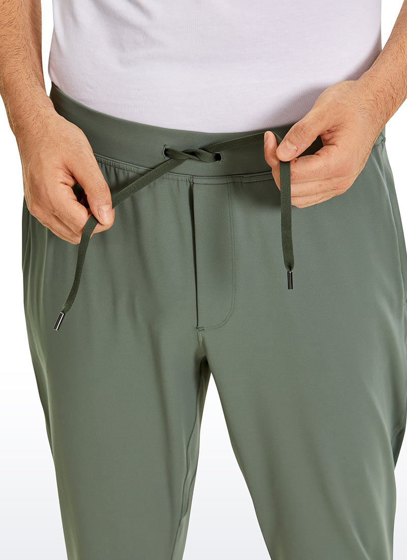 CRZ YOGA Men's Run Slim Fit On the Travel Joggers 32''- Ankle Zipper Grey Sage