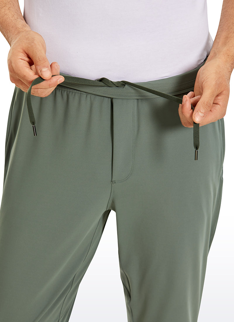 CRZ YOGA Men's Run Slim Fit On the Travel Joggers 32''- Ankle Zipper Grey Sage