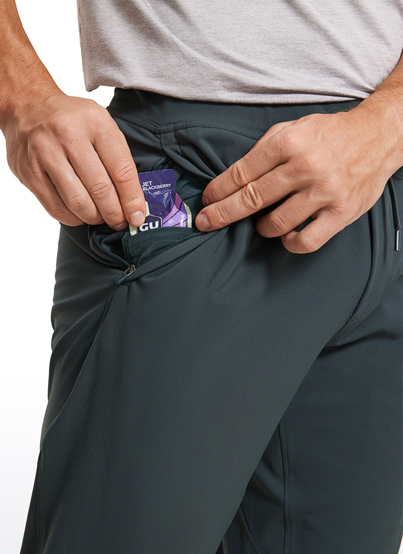 CRZ YOGA Men's Run Slim Fit On the Travel Joggers 32''- Ankle Zipper Melanite