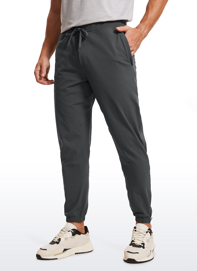 CRZ YOGA Men's Run Slim Fit On the Travel Joggers 32''- Ankle Zipper Ink Gray