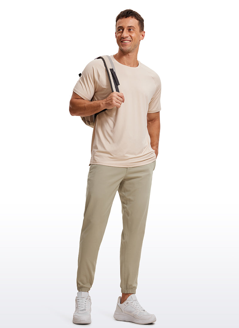 CRZ YOGA Men's Run Slim Fit On the Travel Joggers 32''- Ankle Zipper Khali Barley