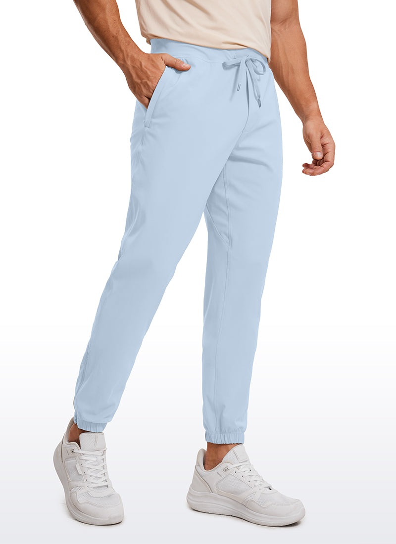 CRZ YOGA Men's Run Slim Fit On the Travel Joggers 32''- Ankle Zipper Chambray Blue