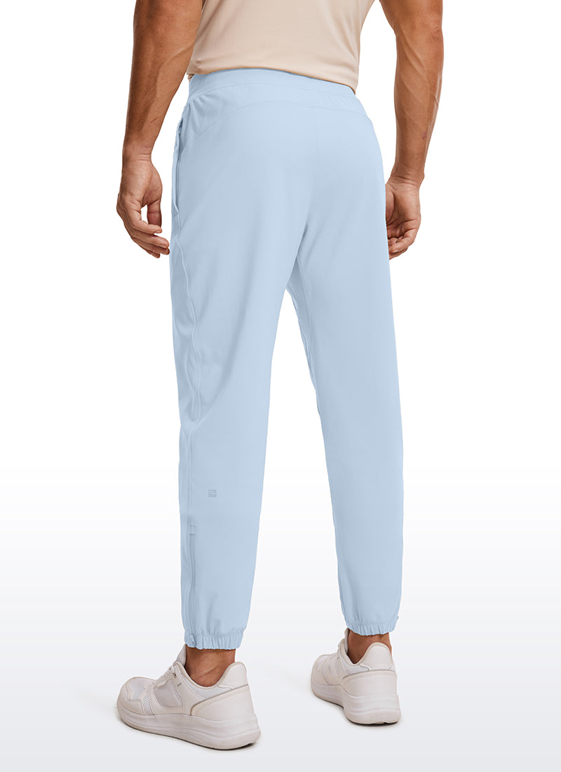CRZ YOGA Men's Run Slim Fit On the Travel Joggers 32''- Ankle Zipper Chambray Blue