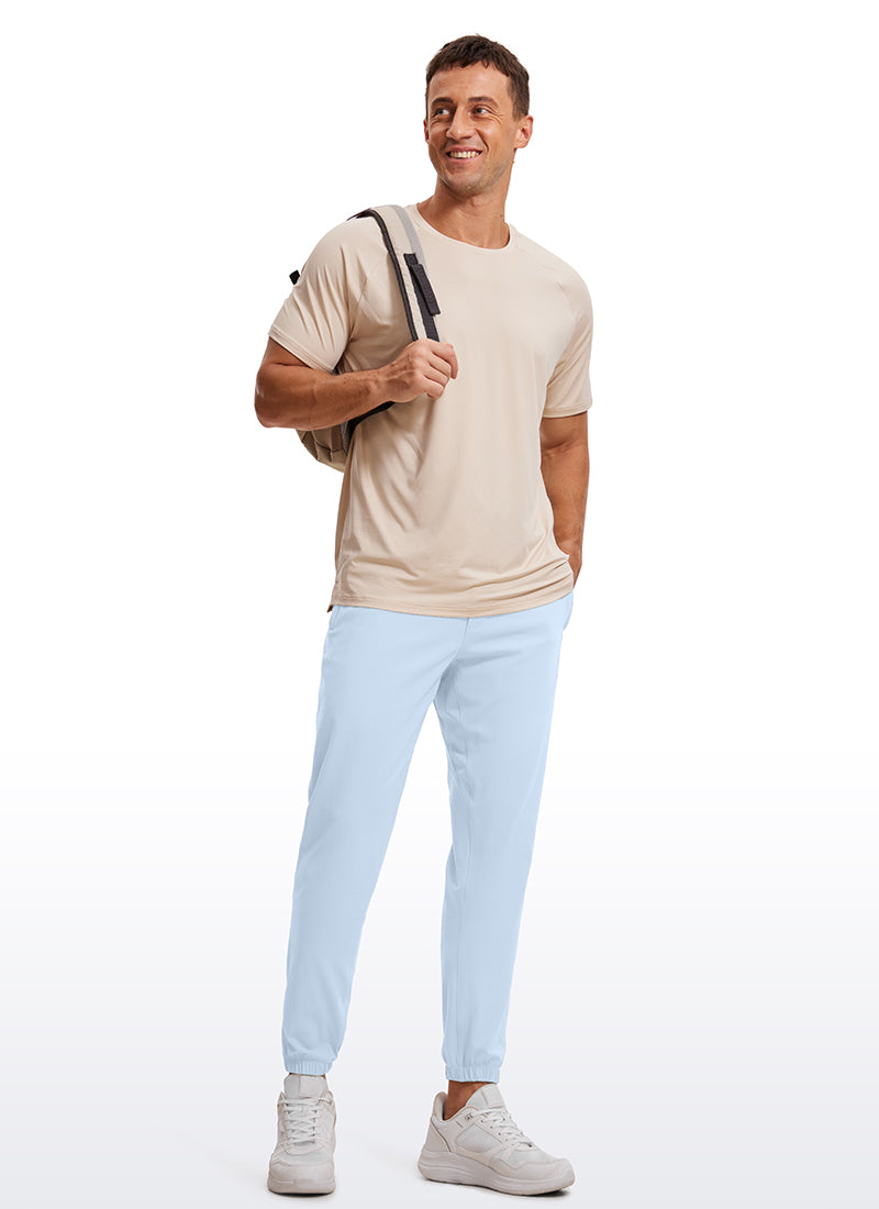 CRZ YOGA Men's Run Slim Fit On the Travel Joggers 32''- Ankle Zipper Chambray Blue
