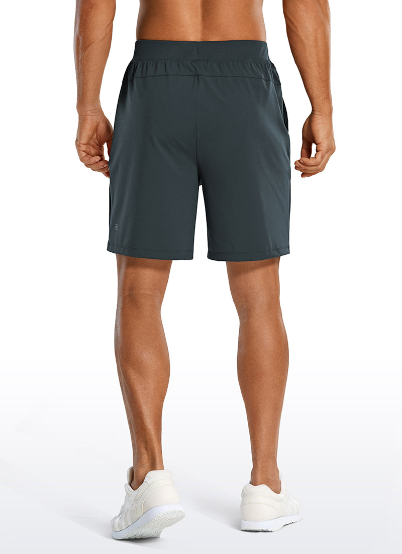 CRZ YOGA Men's Train Relaxed Fit On the Travel Linerless Shorts 7'' Melanite