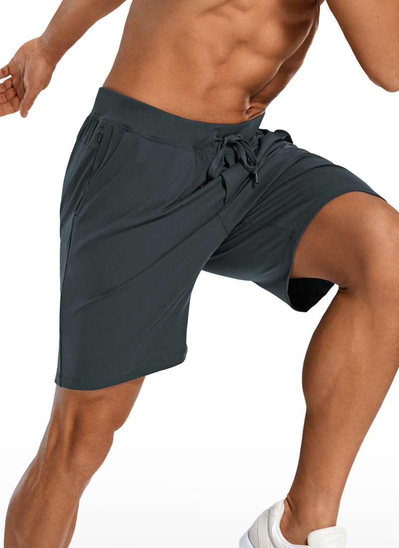 CRZ YOGA Men's Train Relaxed Fit On the Travel Linerless Shorts 7'' Ink Gray
