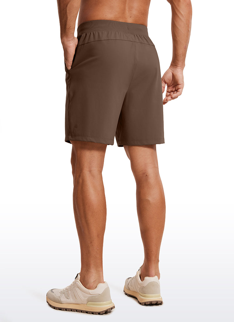 CRZ YOGA Men's Train Relaxed Fit On the Travel Linerless Shorts 7'' Melanite