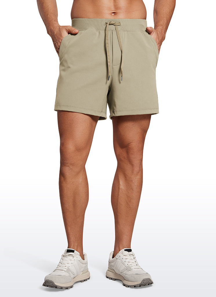 CRZ YOGA Men's Train Relaxed Fit On the Travel Linerless Shorts 5'' Khali Barley