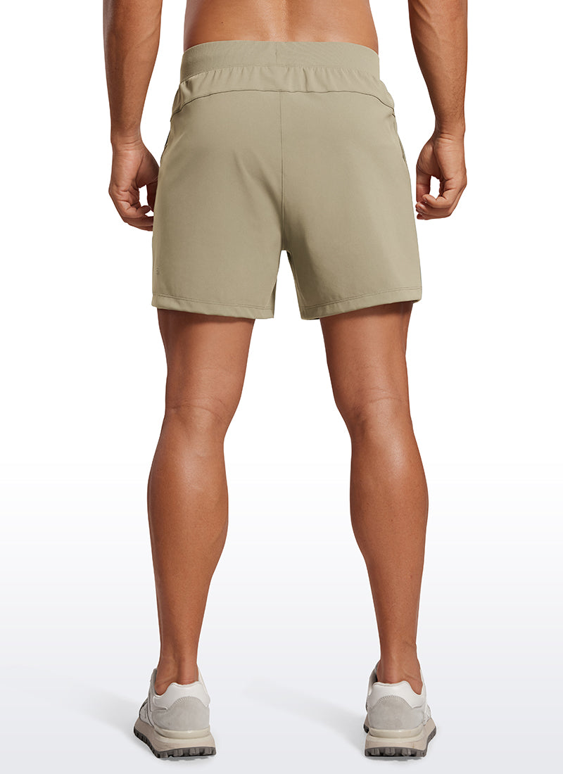 CRZ YOGA Men's Train Relaxed Fit On the Travel Linerless Shorts 5'' Khali Barley