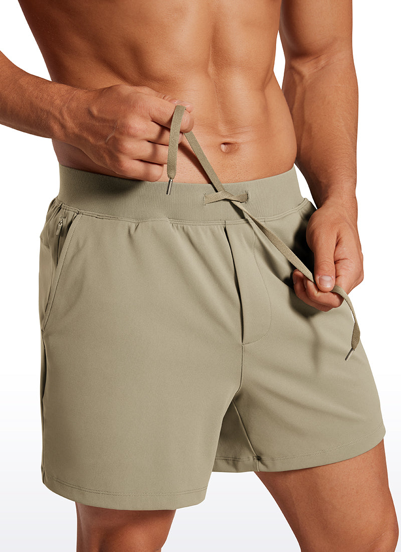 CRZ YOGA Men's Train Relaxed Fit On the Travel Linerless Shorts 5'' Khali Barley