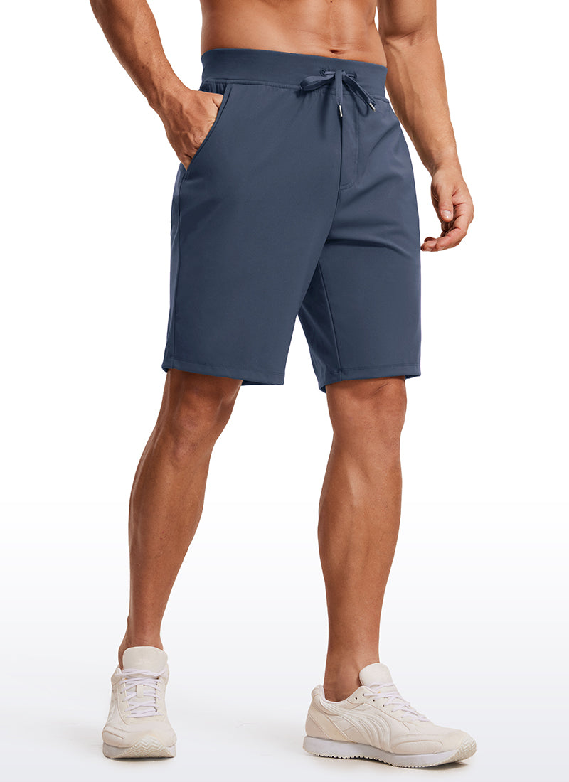CRZ YOGA Men's Train Relaxed Fit On the Travel Linerless Shorts 9'' Electric Blue