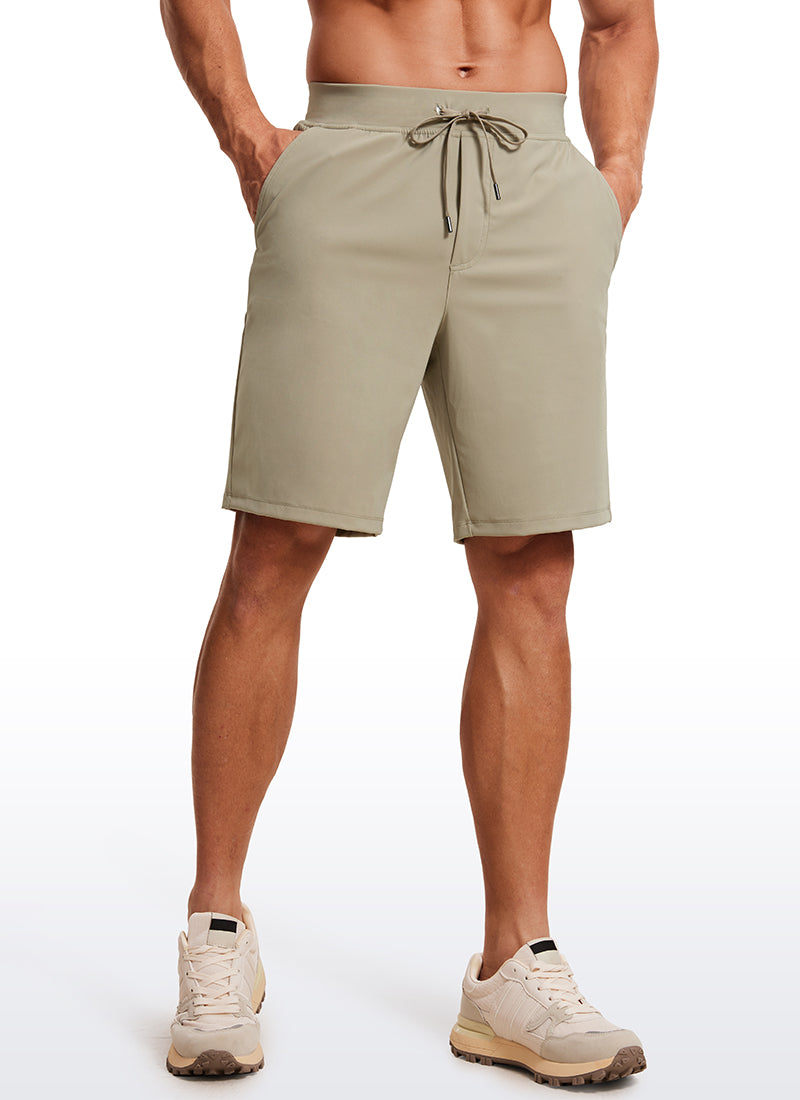 CRZ YOGA Men's Train Relaxed Fit On the Travel Linerless Shorts 9'' Melanite