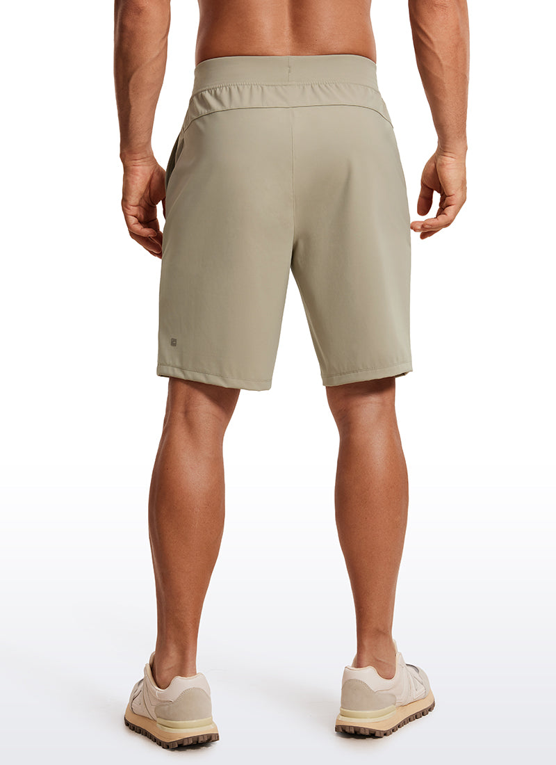 CRZ YOGA Men's Train Relaxed Fit On the Travel Linerless Shorts 9'' Melanite
