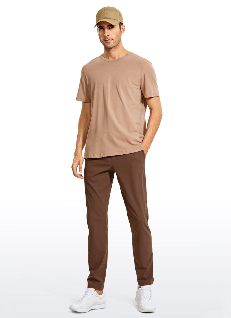 CRZ YOGA Men's Train Relaxed Fit On the Travel Pants 30'' Dark Brown