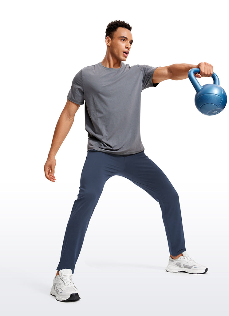 CRZ YOGA Men's Train Relaxed Fit On the Travel Pants 30'' Electric Blue