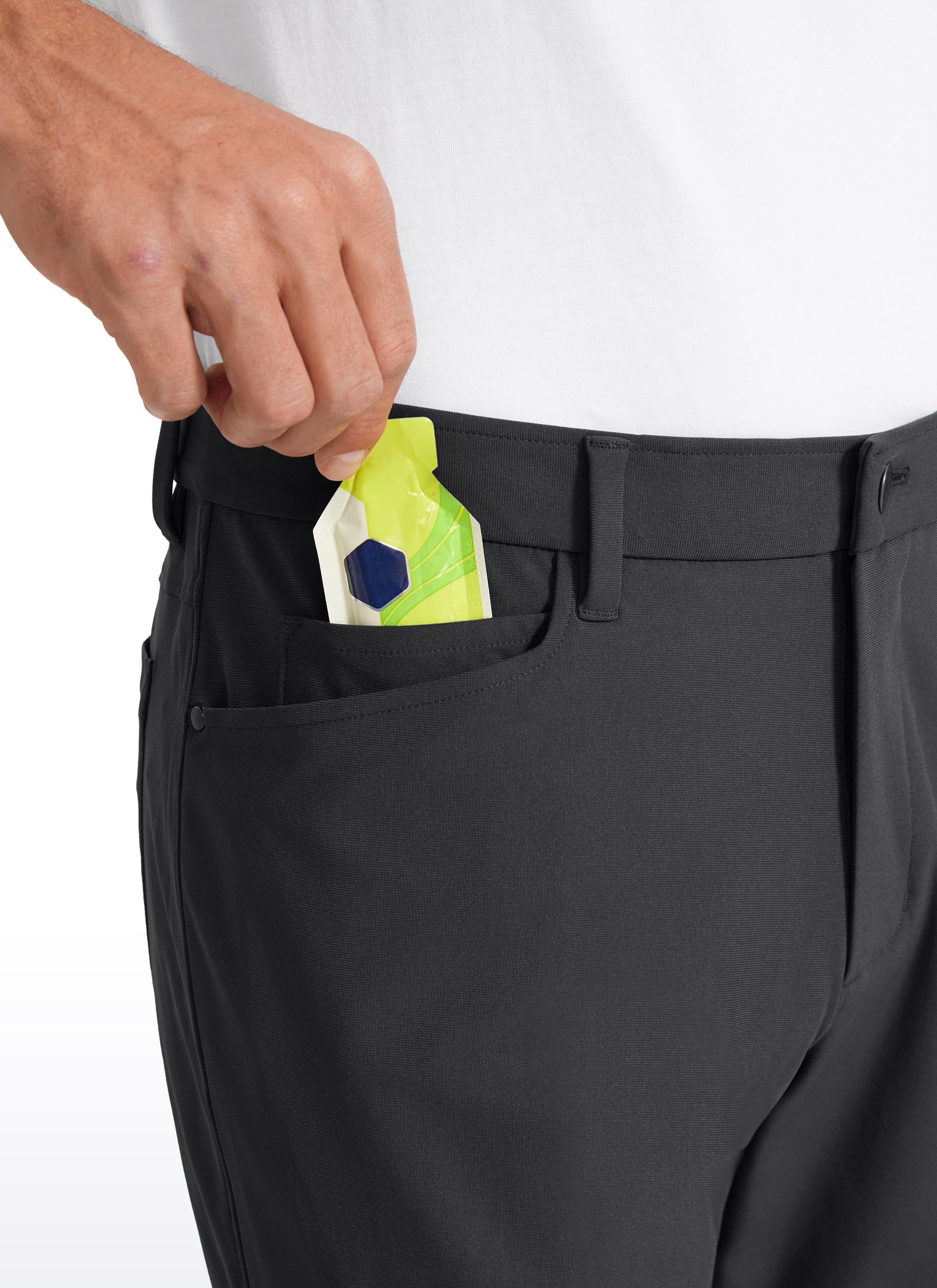 CRZ YOGA Mens Work Slim Fit All-Day Comfort Golf Pants 5 Pockets 32'' Gull Gray