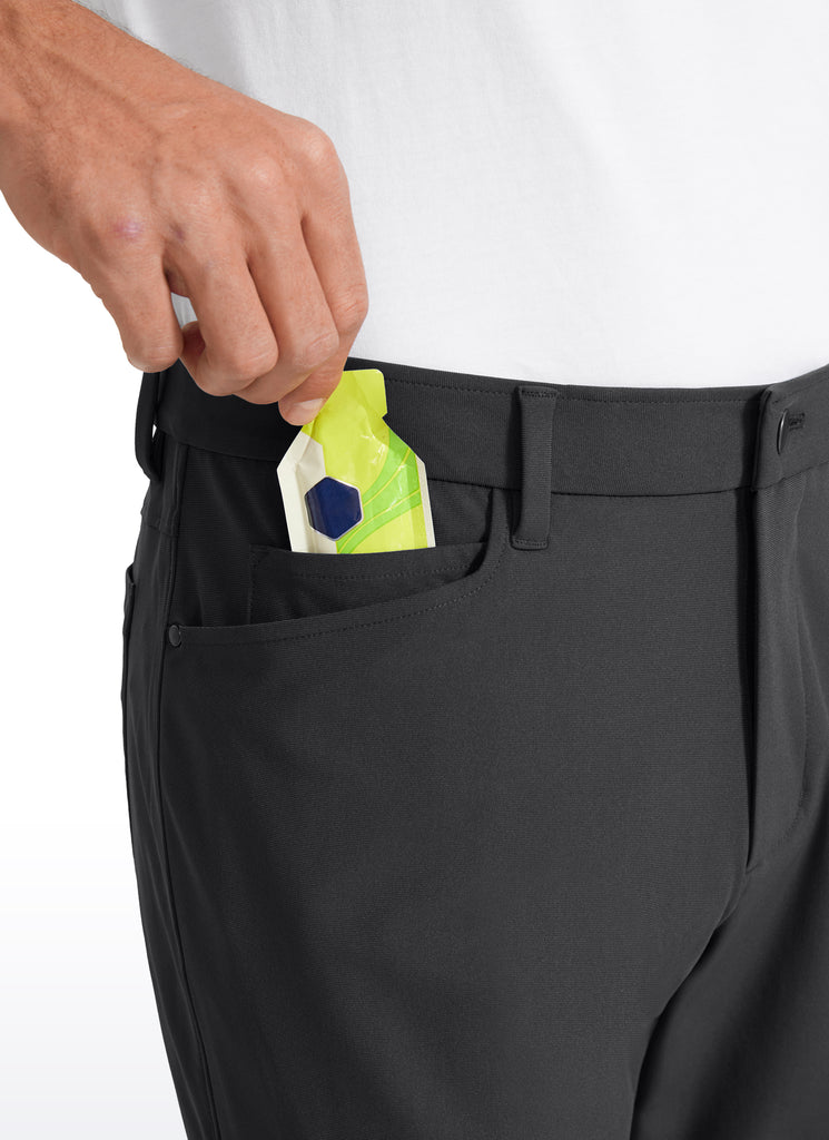 CRZ YOGA Mens Work Slim Fit All-Day Comfort Golf Pants 5 Pockets 32'' Gull Gray