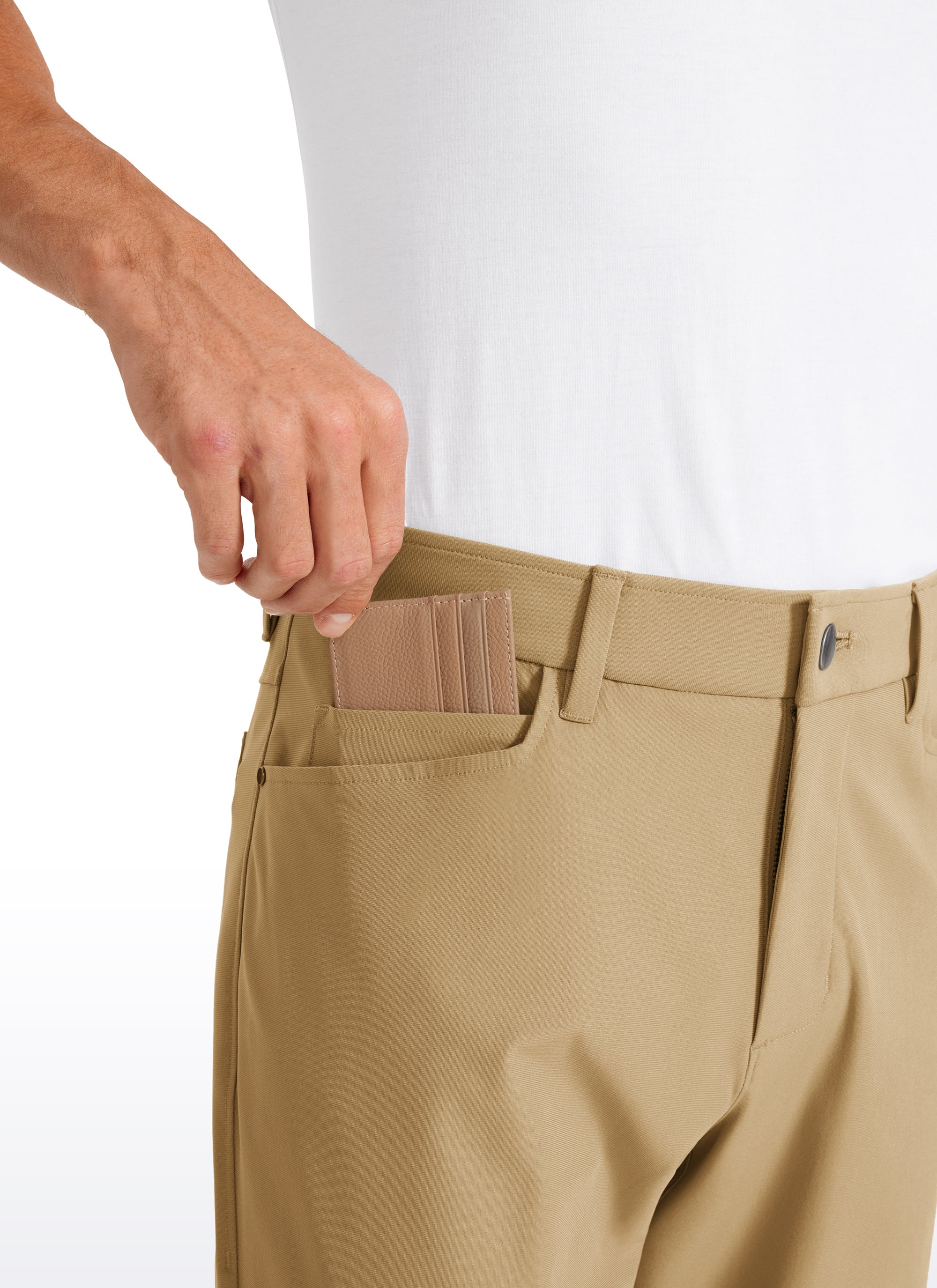 CRZ YOGA Mens Work Slim Fit All-Day Comfort Golf Pants 5 Pockets 32'' Gull Gray