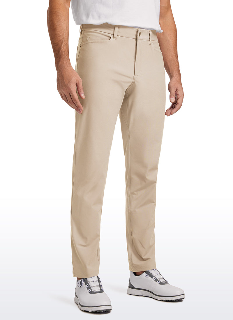 CRZ YOGA Mens Work Slim Fit All-Day Comfort Golf Pants 5 Pockets 30'' Raw Linen