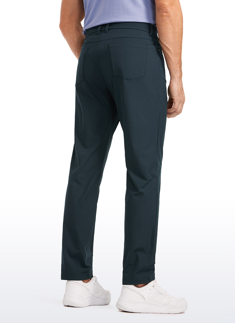 CRZ YOGA Mens Work Slim Fit All-Day Comfort Golf Pants 5 Pockets 32'' True Navy