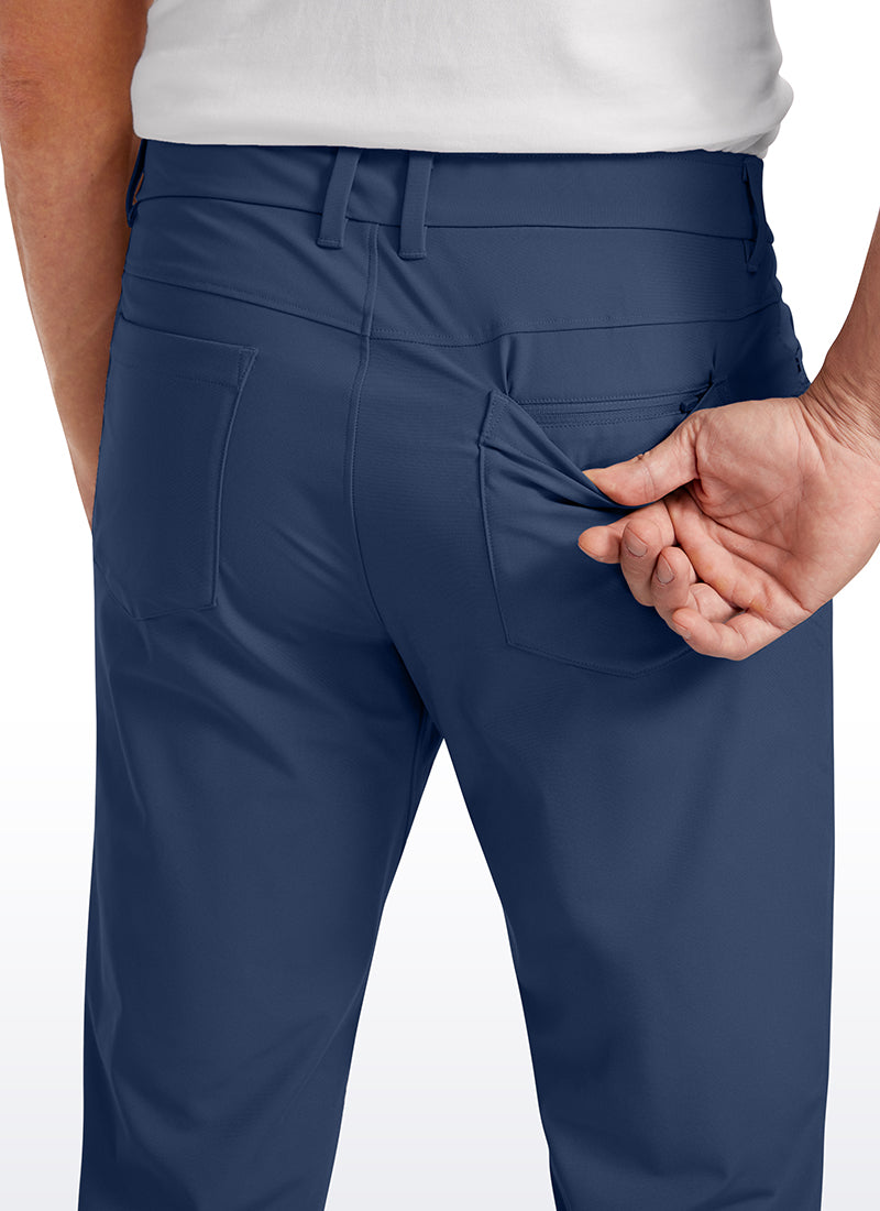 CRZ YOGA Mens Work Slim Fit All-Day Comfort Golf Pants 5 Pockets 32'' Electric Blue
