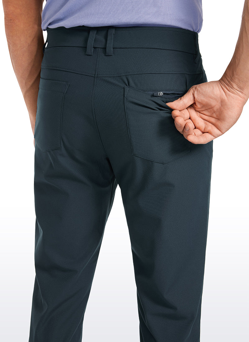 CRZ YOGA Mens Work Slim Fit All-Day Comfort Golf Pants 5 Pockets 30'' True Navy