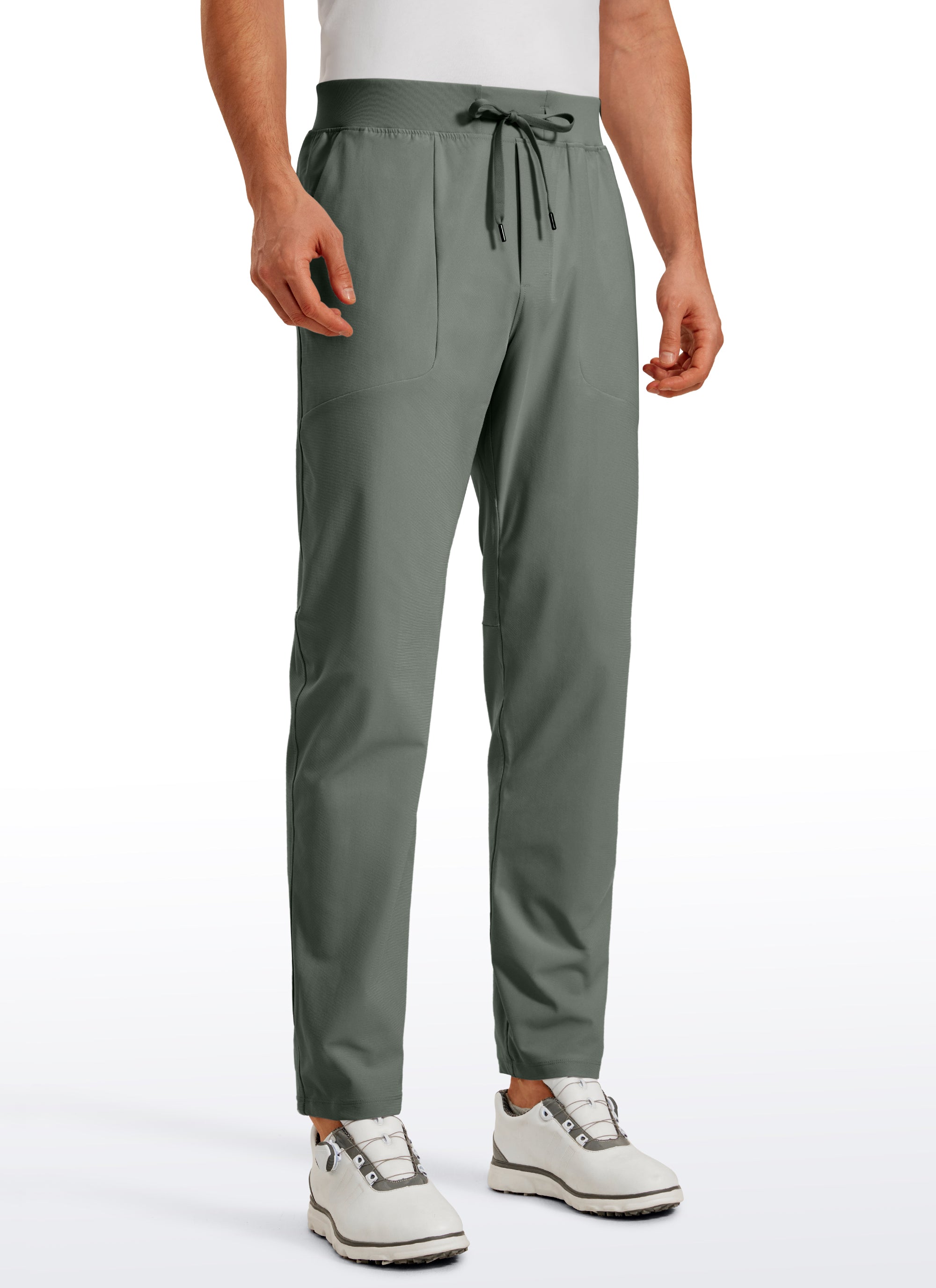 CRZ YOGA Men All Day Comfy Quick Dry with Pockets Golf Pants 31'' Grey Sage