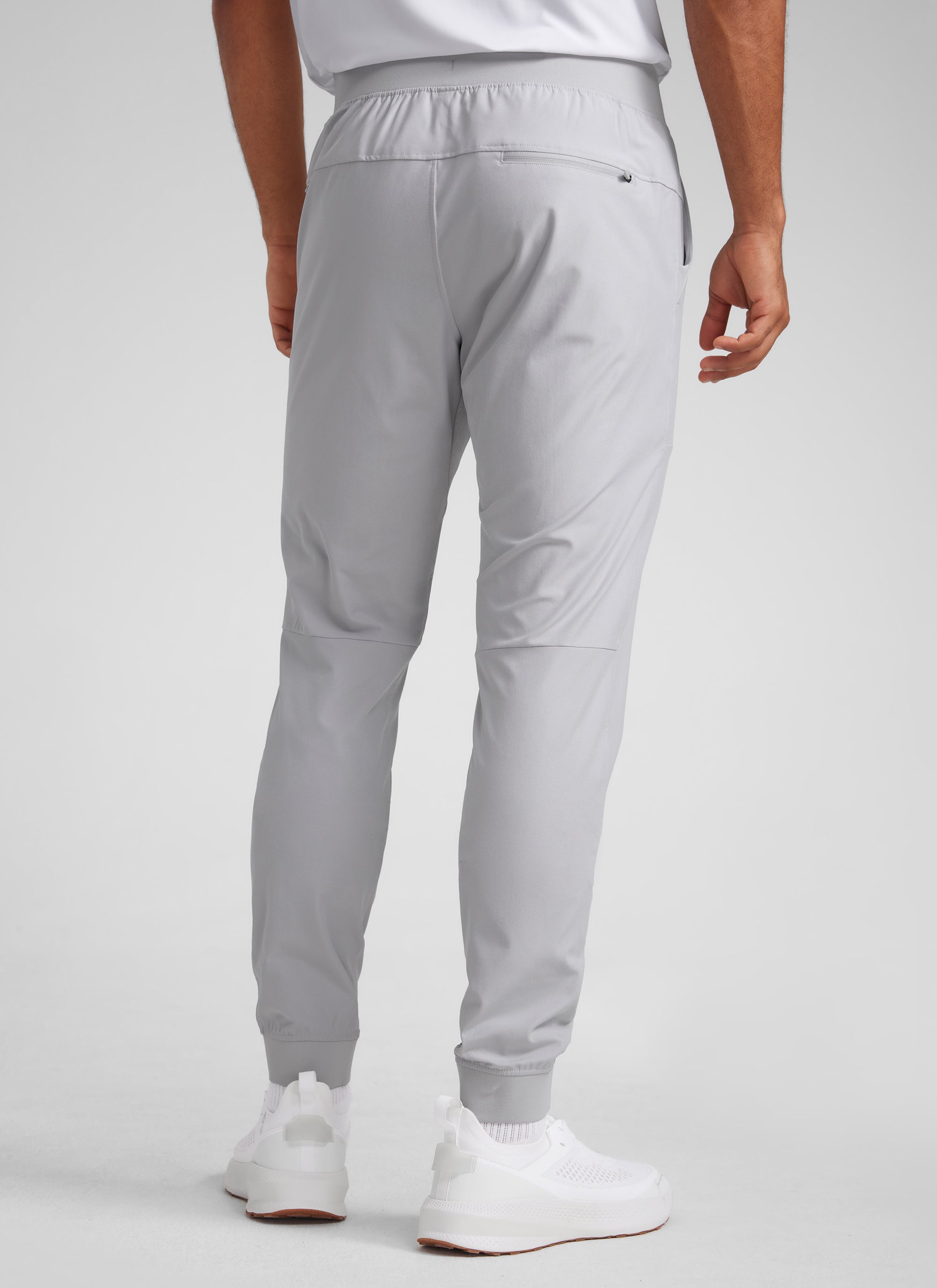 CRZ YOGA Men All Day Comfy Slim-Fit Golf Joggers 32'' with Pockets Platinum Grey