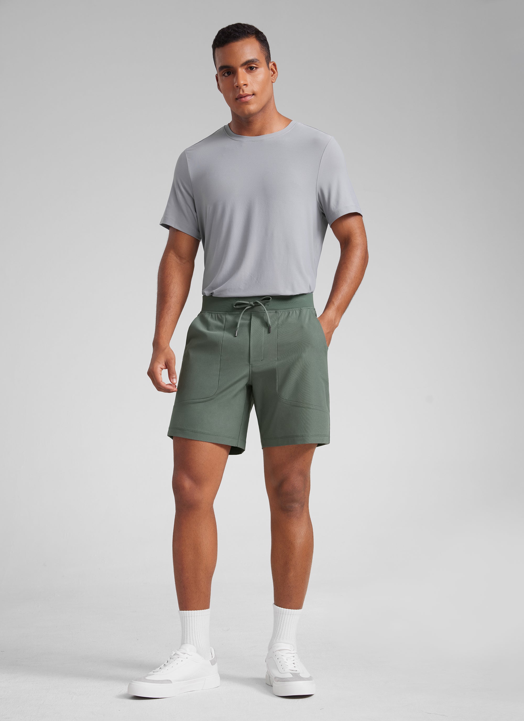CRZYOGA Men All Day Comfy Golf Casual Shorts 7