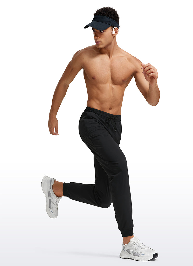 CRZ YOGA Men's Causul Relaxed Fit Lightweight Joggers Zip Pockets 29'' Black